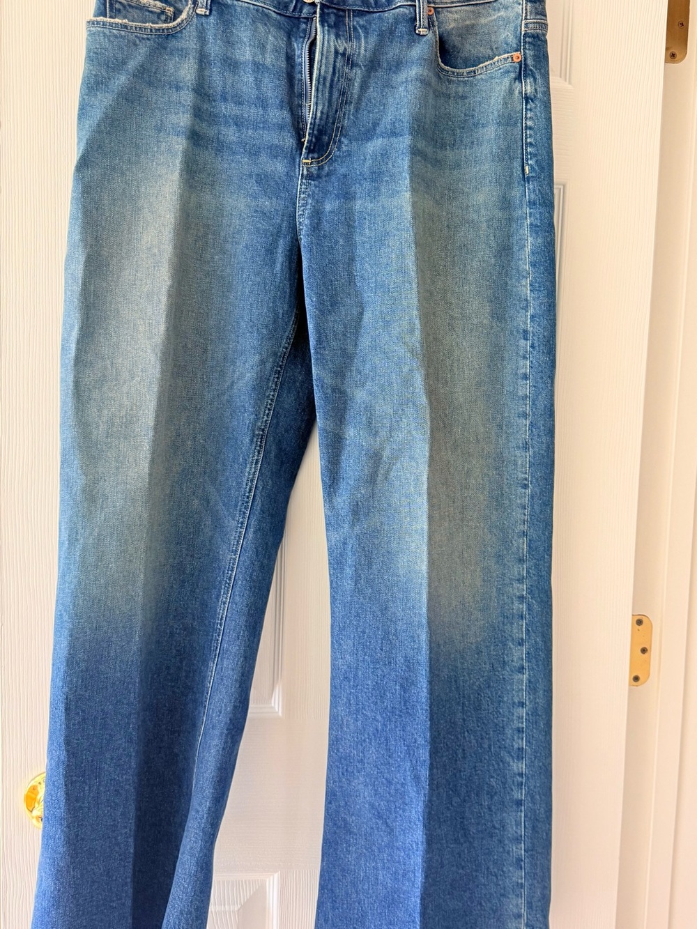 PAIGE women’s Two-Tone Blue Bootcut Jeans